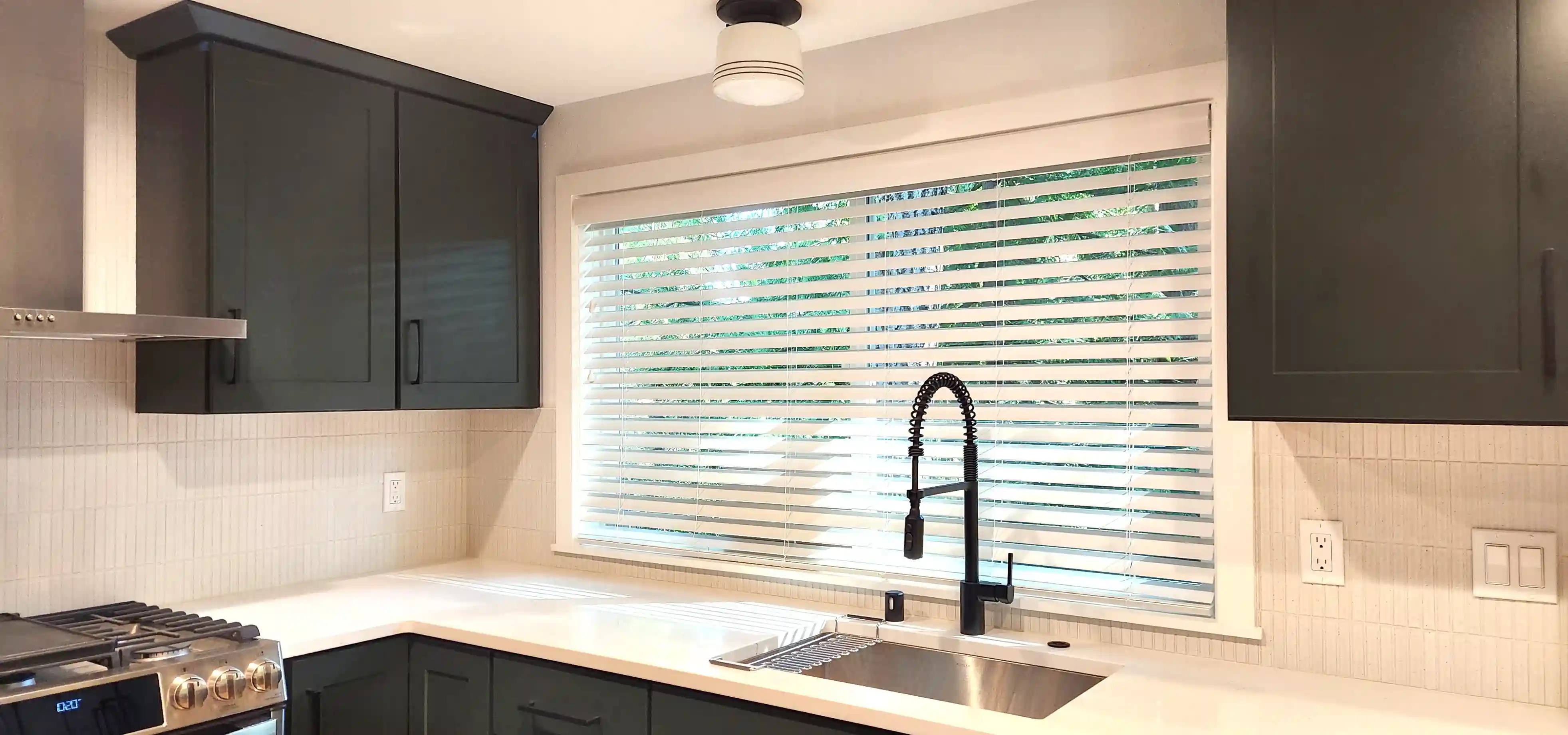 Faux wood and real wood blinds