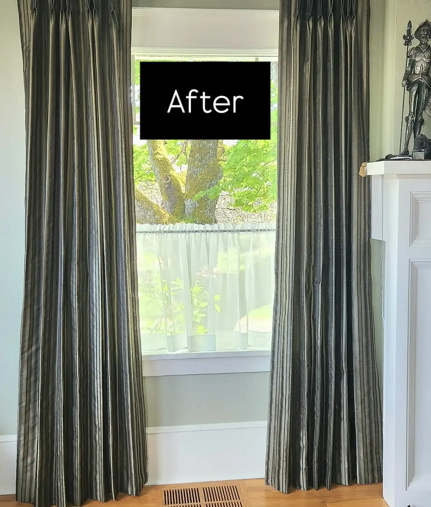 Completed client window treatment installation