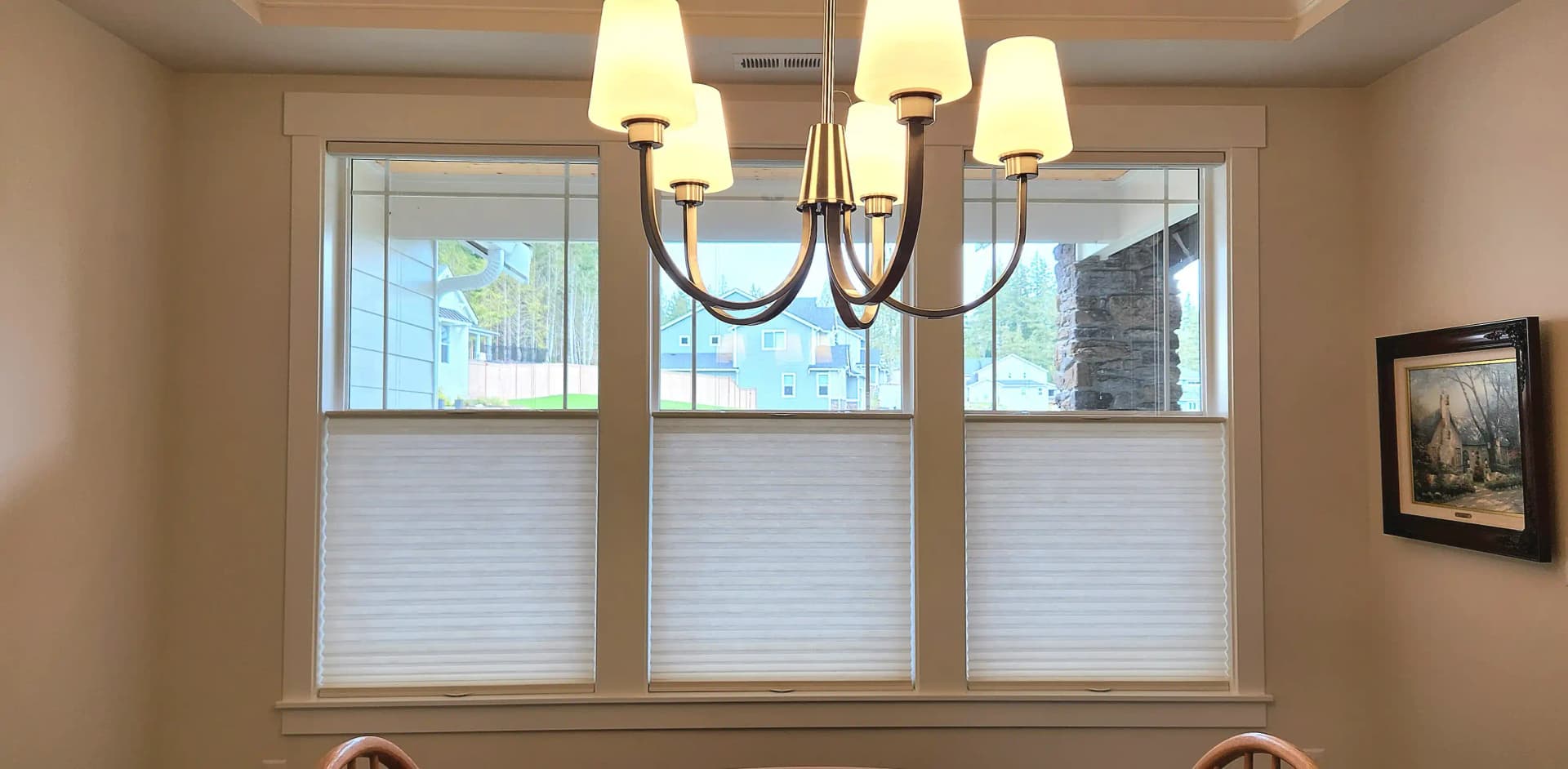 Client home with custom window treatments installed