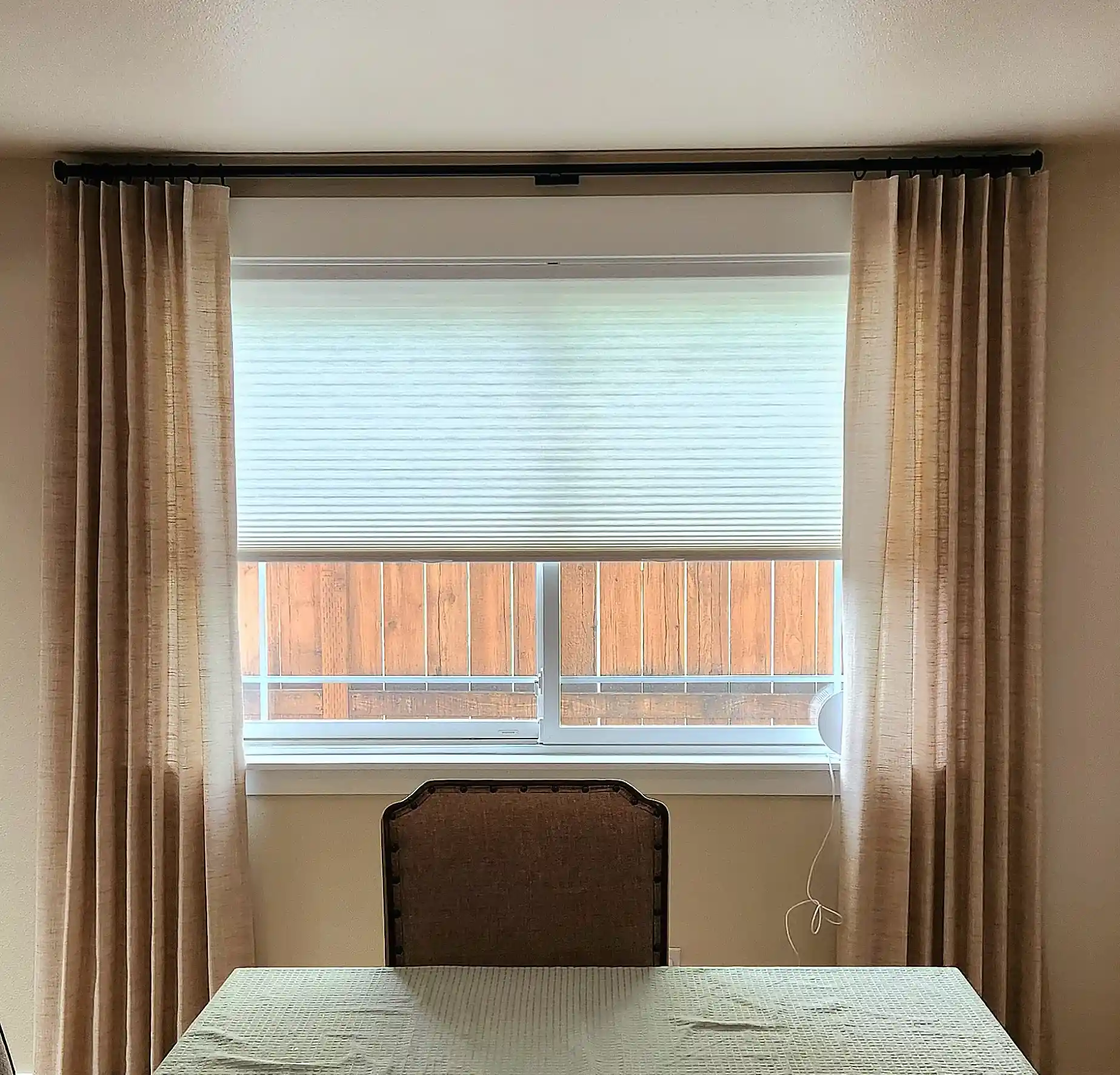 Custom window fashions for a finished home interior