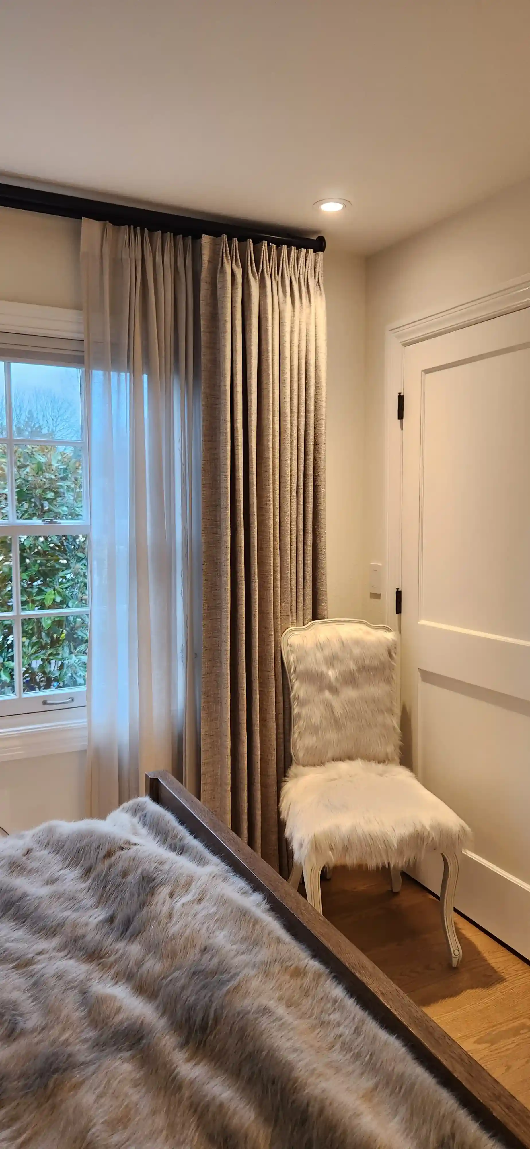 Elegant window coverings installed for a home interior