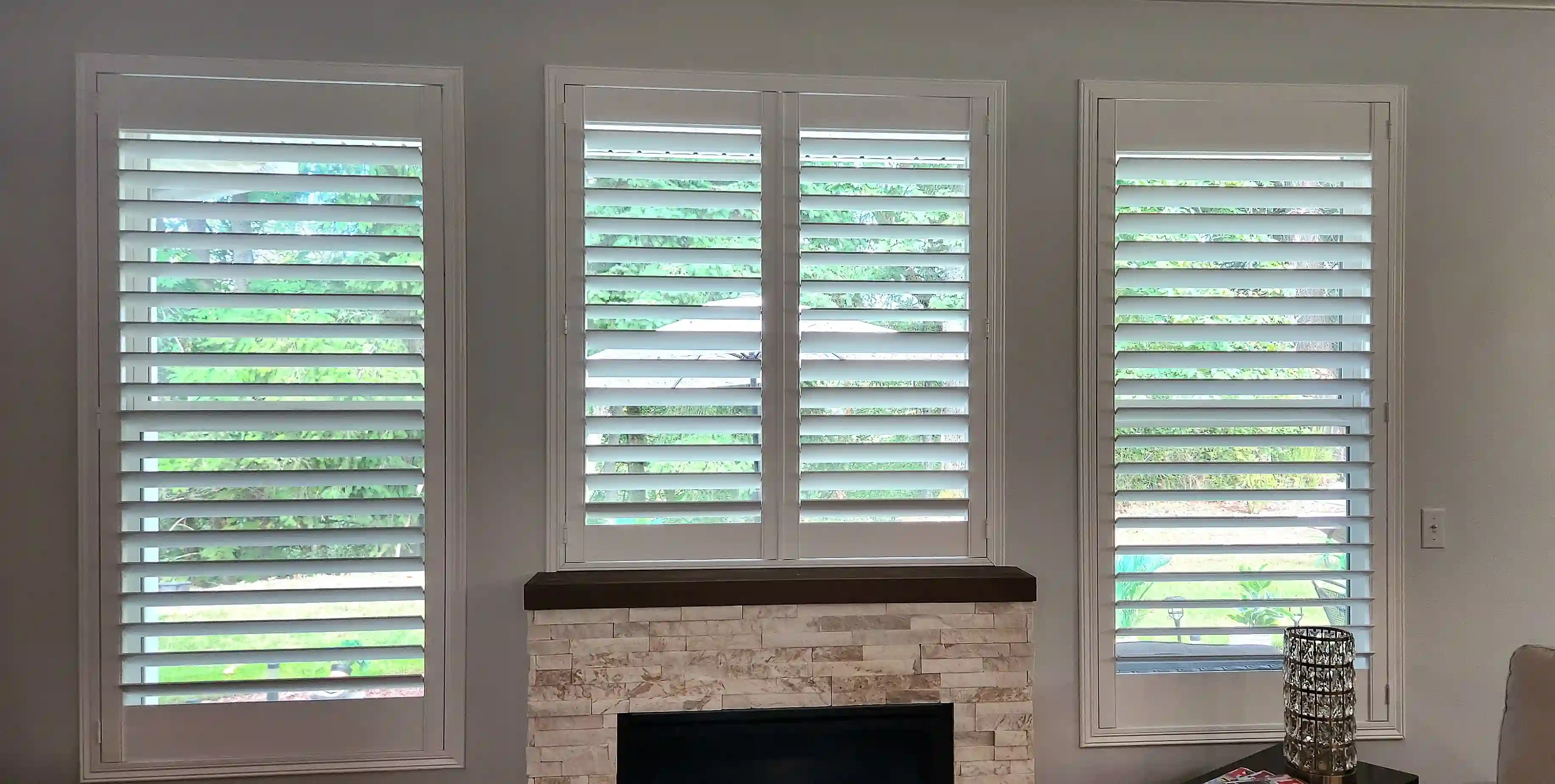 Designer window treatments installed in a home