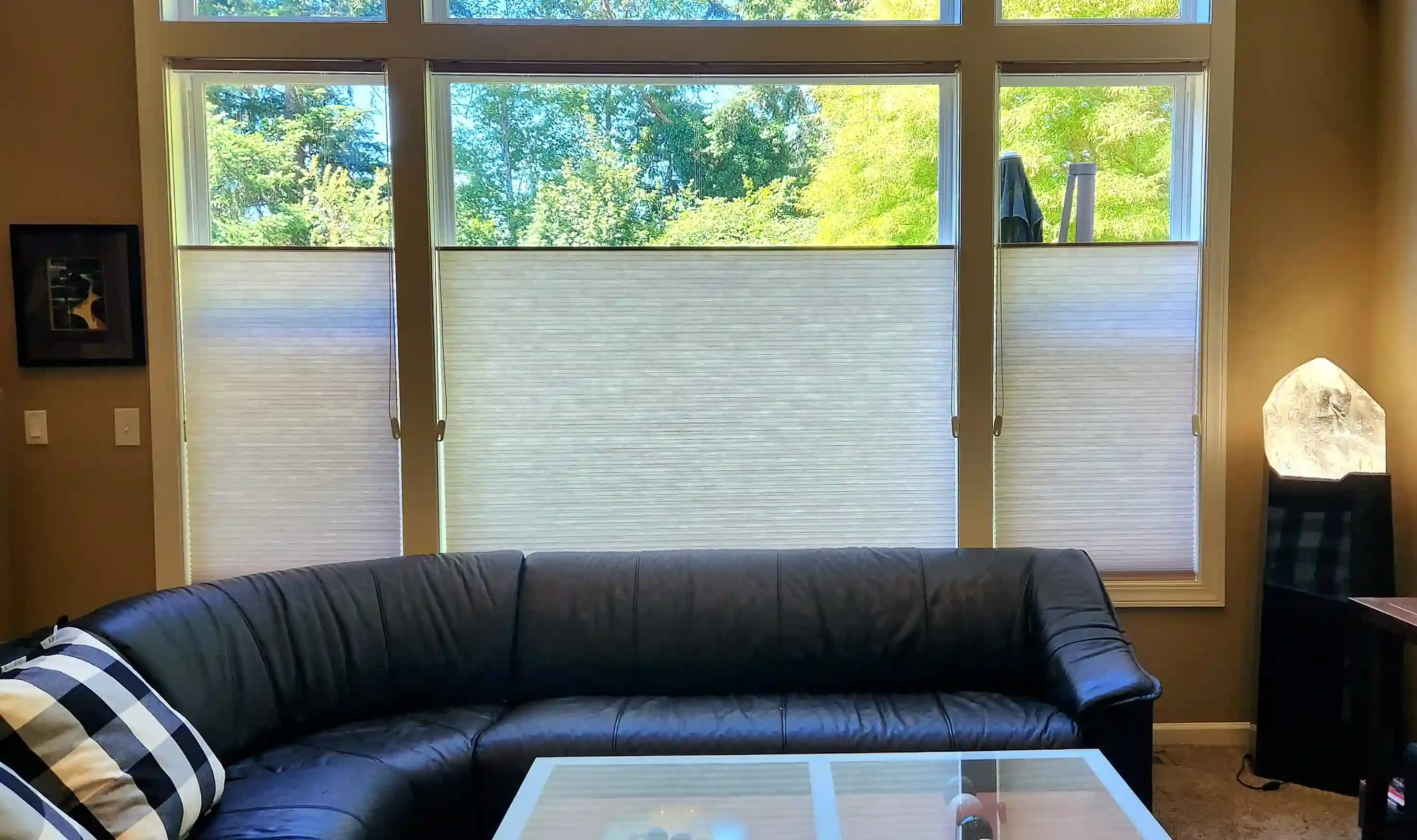 Elegant custom shades installed in a residential interior