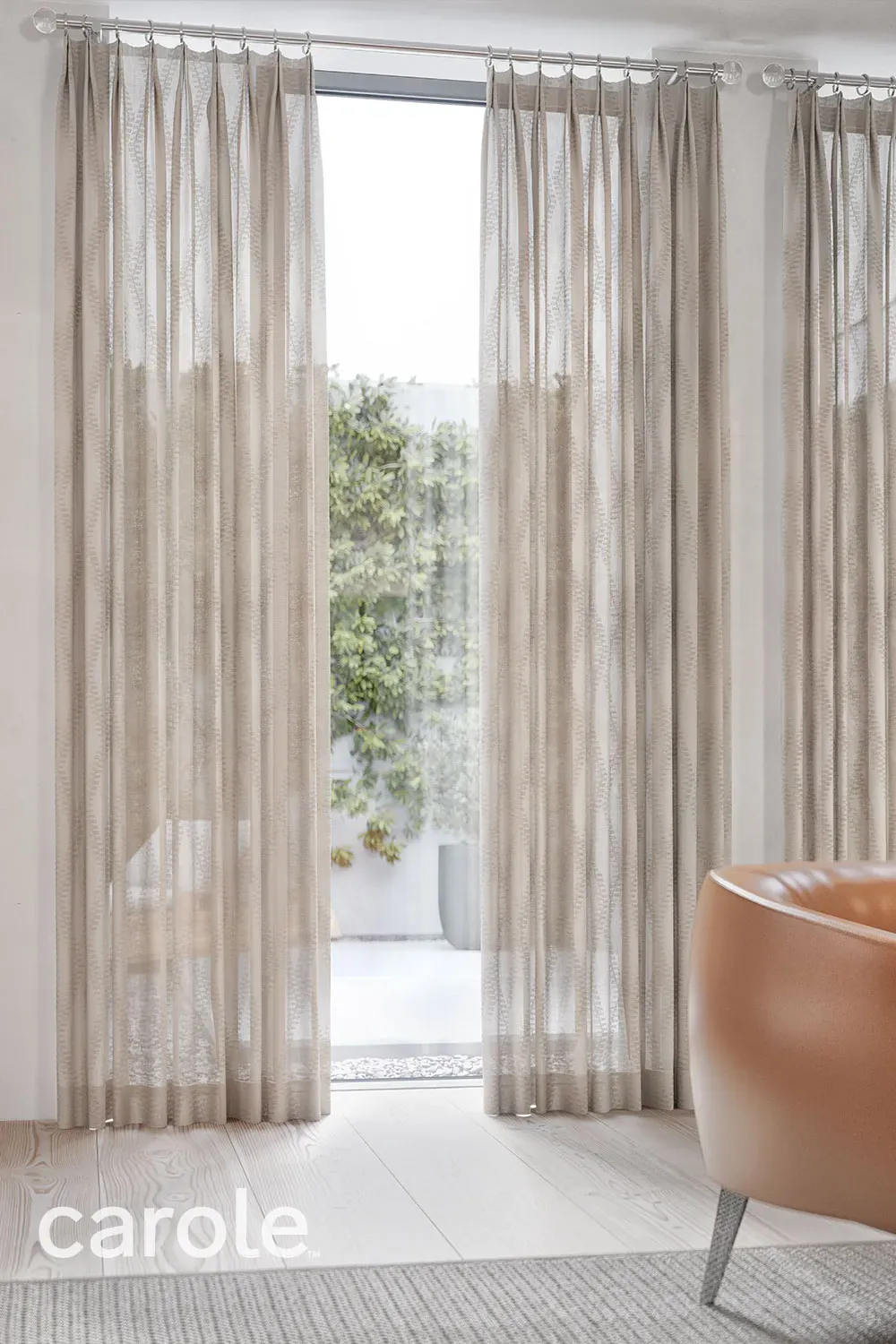 Custom draperies installation
